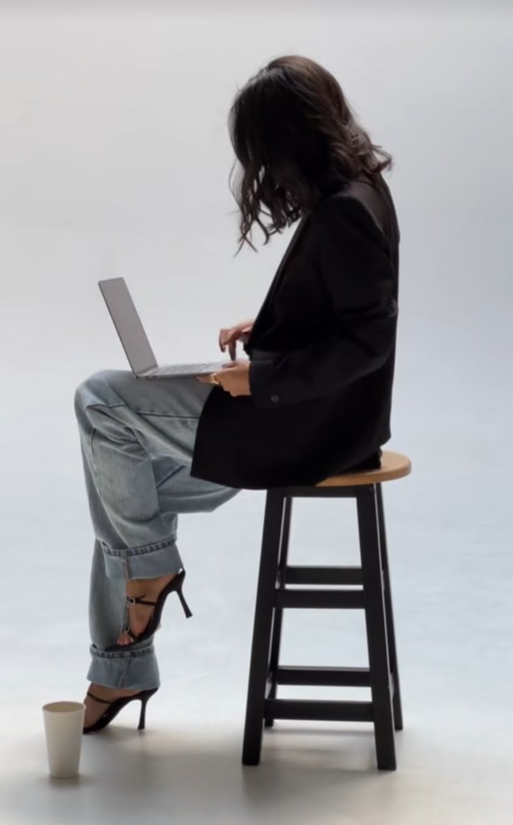 Woman working on laptop