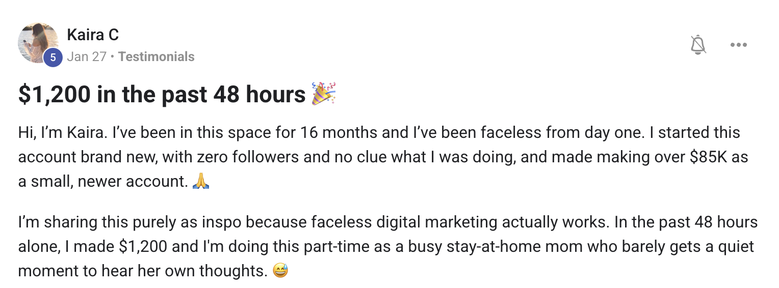 Kaira C - $1,200 in 48 hours